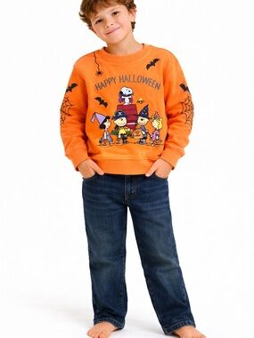 Peanuts • NWT Orange Happy Halloween Peanuts Sweatshirt for Kids